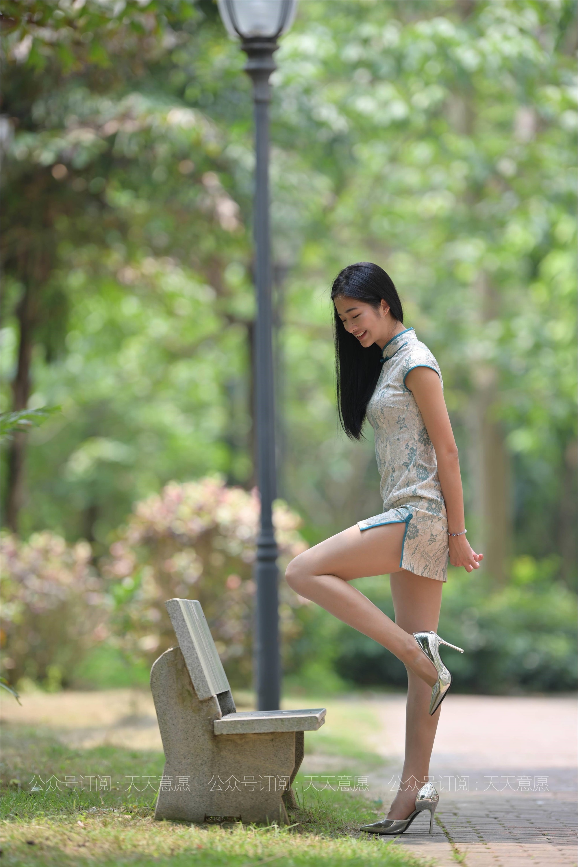 IESS异思趣向 - 模特：宁宁《绿荫旗袍秀》